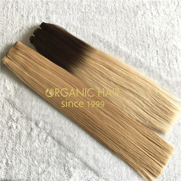 Stock best quality double drawn hand tied wefts A182